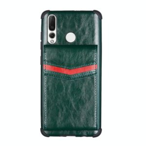 For Huawei P smart Z Flip Card Bag Copper Buckle TPU + PU Leather Back Cover Shockproof Case with Card Slots & Photo Frame(Green) (OEM)