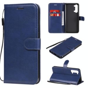 For Oppo Reno3 5G / Find X2 Lite Solid Color Horizontal Flip Protective Leather Case with Holder & Card Slots & Wallet & Photo Frame & Lanyard(Blue) (OEM)