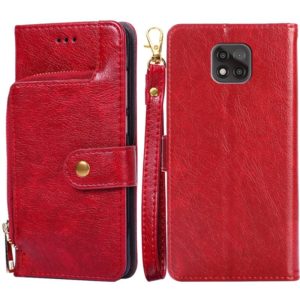 For Motorola Moto G Power (2021) Zipper Bag PU + TPU Horizontal Flip Leather Case with Holder & Card Slot & Wallet & Lanyard(Red) (OEM)