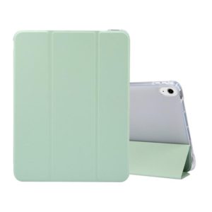 For iPad Air 2022 / 2020 10.9 3-folding Electric Pressed Skin Texture Smart Leather Tablet Case (Green) (OEM)