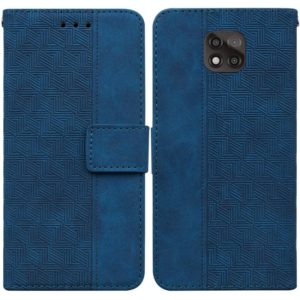 For Motorola Moto G Power 2021 Geometric Embossed Leather Phone Case(Blue) (OEM)
