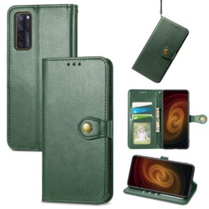 For ZTE Axon 20 5G Solid Color Leather Buckle Phone Case with Lanyard & Photo Frame & Card Slot & Wallet & Stand Function(Green) (OEM)