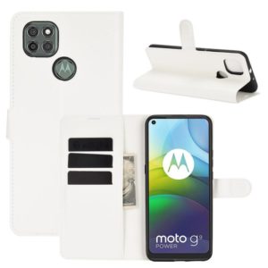 For Motorola Moto G9 Power Litchi Texture Horizontal Flip Protective Case with Holder & Card Slots & Wallet(White) (OEM)