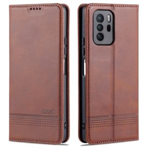 For Xiaomi Redmi Note 10 Pro 5G AZNS Magnetic Calf Texture Horizontal Flip Leather Case with Card Slots & Holder & Wallet(Dark Brown) (AZNS) (OEM)
