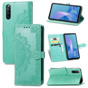 For Sony Xperia 10 III Mandala Embossing Pattern Horizontal Flip Leather Case with Holder & Card Slots & Wallet & Lanyard(Green) (OEM)