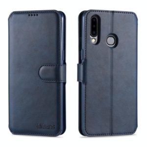 For Samsung Galaxy A20s AZNS Calf Texture Horizontal Flip Leather Case, with Holder & Card Slots & Wallet & Photo Frame(Blue) (AZNS) (OEM)