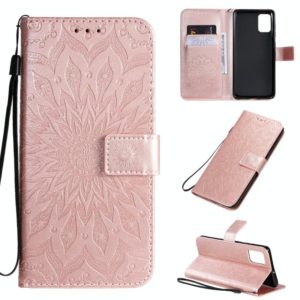 For Galaxy A71 Sun Print Horizontal Flip Protective Case with Holder & Card Slots & Wallet(Rose Gold) (OEM)