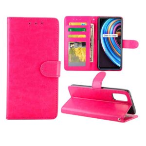 For OPPO Realme X7 Crazy Horse Texture Leather Horizontal Flip Protective Case with Holder & Card Slots & Wallet & Photo Frame(Rose Red) (OEM)