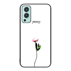 For OnePlus Nord 2 5G Colorful Painted Glass Phone Case(A Flower) (OEM)