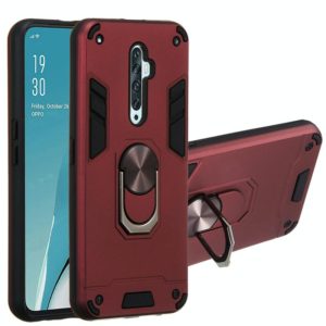 For OPPO Reno2 Z & Reno2 F 2 in 1 Armour Series PC + TPU Protective Case with Ring Holder(Wine Red) (OEM)