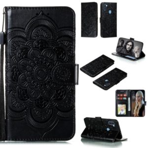 For Galaxy A11 Mandala Embossing Pattern Horizontal Flip PU Leather Case with Holder & Card Slots & Walle & Lanyard(Black) (OEM)