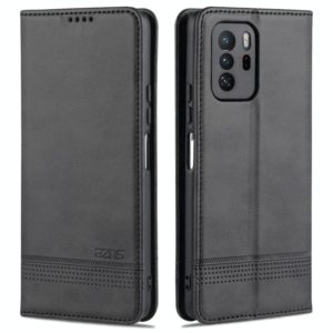 For Xiaomi Redmi Note 10 Pro 5G AZNS Magnetic Calf Texture Horizontal Flip Leather Case with Card Slots & Holder & Wallet(Black) (AZNS) (OEM)