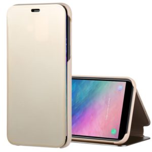 Electroplating Mirror Horizontal Flip Leather Case for Galaxy J4 (2018) , with Holder (Gold) (OEM)