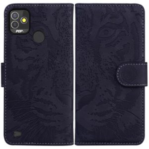 For Tecno Pop 5P Tiger Embossing Pattern Horizontal Flip Leather Phone Case(Black) (OEM)