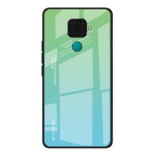 For Huawei Nova 5i Pro / Mate 30 Lite Gradient Color Glass Case(Sky Blue) (OEM)