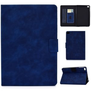 For iPad mini 5 / 4 / 3 / 2 / 1 Cowhide Texture Horizontal Flip Leather Case with Holder & Card Slots & Sleep / Wake-up Function(Blue) (OEM)