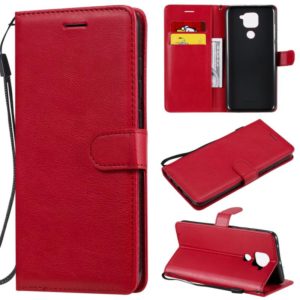 For Xiaomi Redmi Note 9 / 10X 4G Solid Color Horizontal Flip Protective Leather Case with Holder & Card Slots & Wallet & Lanyard(Red) (OEM)
