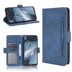 For Nokia 7.3 Skin Feel Calf Pattern Horizontal Flip Leather Case with Holder & Card Slots & Photo Frame(Blue) (OEM)