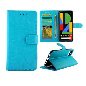 For Google Pixel4 XL Crazy Horse Texture Leather Horizontal Flip Protective Case with Holder & Card Slots & Wallet & Photo Frame(Baby Blue) (OEM)