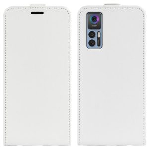For TCL 30 5G / 30+ R64 Texture Single Vertical Flip Leather Phone Case(White) (OEM)