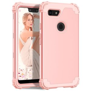 For Google Pixel 3 XL 3 in 1 Shockproof PC + Silicone Protective Case(Rose Gold) (OEM)