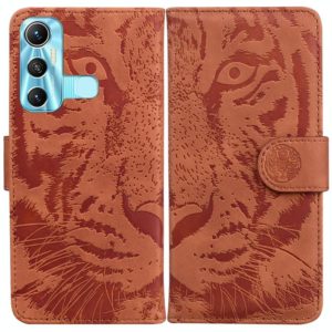 For Infinix Hot 11 X662 Tiger Embossing Pattern Horizontal Flip Leather Phone Case(Brown) (OEM)