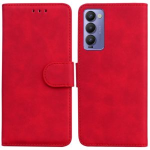 For Tecno Camon 18 / 18P Skin Feel Pure Color Flip Leather Phone Case(Red) (OEM)