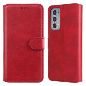 For Motorola Moto Edge 20 Classic Calf Texture Horizontal Flip Phone Leather Case(Red) (OEM)