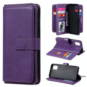 For Samsung Galaxy A31 / A315 Multifunctional Magnetic Copper Buckle Horizontal Flip Solid Color Leather Case with 10 Card Slots & Wallet & Holder & Photo Frame(Purple) (OEM)