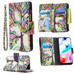 For Xiaomi Redmi 8A Colored Drawing Pattern Zipper Horizontal Flip Leather Case with Holder & Card Slots & Wallet(Tree) (OEM)