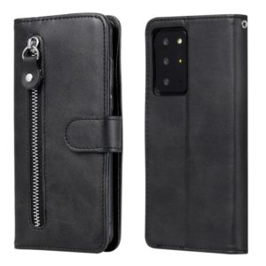 For Samsung Galaxy Note20 Ultra Fashion Calf Texture Zipper Horizontal Flip Leather Case with Stand & Card Slots & Wallet Function(Black) (OEM)