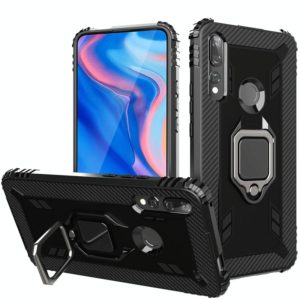 For Huawei Y9 Prime 2019 Carbon Fiber Protective Case with 360 Degree Rotating Ring Holder(Black) (OEM)