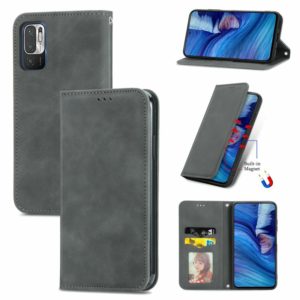 For Xiaomi Redmi Note10 5G Retro Skin Feel Business Magnetic Horizontal Flip Leather Case With Holder & Card Slots & Wallet & Photo Frame(Grey) (OEM)