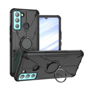 For Tecno Pop 5 LTE Armor Bear Shockproof PC + TPU Phone Case(Black) (OEM)