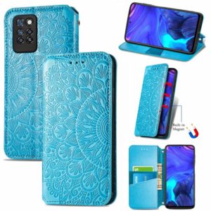 For Infinix Note 10 Pro Blooming Mandala Embossed Pattern Magnetic Horizontal Flip Leather Case with Holder & Card Slots & Wallet(Blue) (OEM)