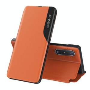 For Samsung Galaxy A02 Attraction Flip Holder Leather Phone Case(Orange) (OEM)