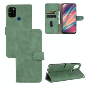 For Wiko View5 Plus Solid Color Skin Feel Magnetic Buckle Horizontal Flip Calf Texture PU Leather Case with Holder & Card Slots & Wallet(Green) (OEM)