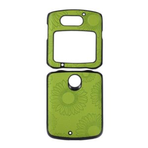 For Motorola Razr 5G Sunflower Pattern PU+TPU+PC Shockproof Phone Case(Light Green) (OEM)