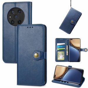 For Honor Magic3 Solid Color Leather Buckle Phone Case(Blue) (OEM)