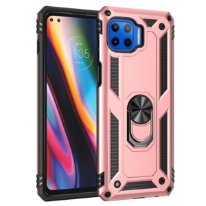For Motorola Moto G 5G Plus Shockproof TPU + PC Protective Case with 360 Degree Rotating Holder(Rose Gold) (OEM)