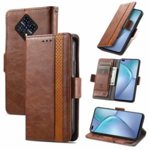For Infinix Zero 8 CaseNeo Splicing Dual Magnetic Buckle Leather Case with Holder & Card Slots & Wallet(Brown) (OEM)