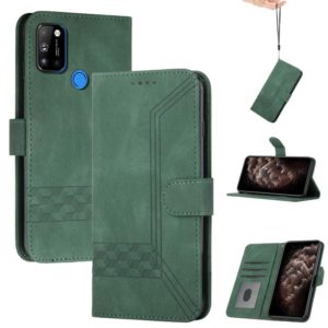 For LG W41 / W41+ Cubic Skin Feel Flip Leather Phone Case(Dark Green) (OEM)
