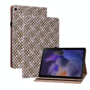 For Samsung Galaxy Tab A8 10.5 2021 Color Weave Leather Tablet Case with Holder(Brown) (OEM)
