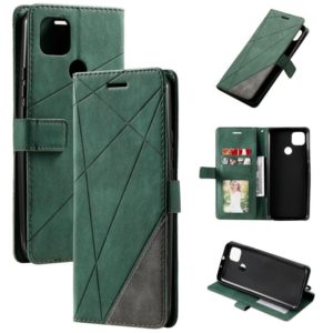 For Motorola Moto G9 Power Skin Feel Splicing Horizontal Flip Leather Case with Holder & Card Slots & Wallet & Photo Frame(Green) (OEM)