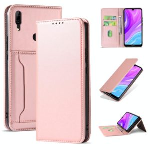 For Huawei Y7 (2019) / Y7 Prime (2019) Strong Magnetism Liquid Feel Horizontal Flip Leather Case with Holder & Card Slots & Wallet(Rose Gold) (OEM)