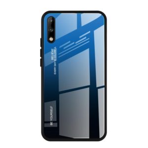 For Huawei Enjoy 10 Gradient Color Glass Case(Blue) (OEM)