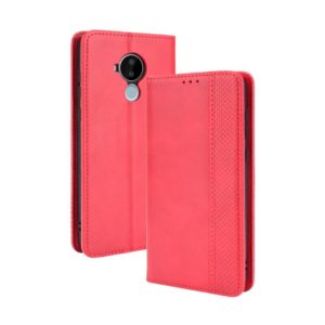For Nokia C30 Magnetic Buckle Retro Crazy Horse Texture Horizontal Flip Leather Case with Holder & Card Slots & Photo Frame(Red) (OEM)