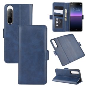 For Sony Xperia 10 II Dual-side Magnetic Buckle Horizontal Flip Leather Case with Holder & Card Slots & Wallet(Dark Blue) (OEM)