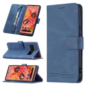 For Google Pixel 6 Magnetic Clasp RFID Blocking Anti-Theft Leather Case with Holder & Card Slots & Wallet(Blue) (OEM)