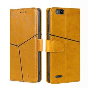 For ZTE Tempo X Geometric Stitching Horizontal Flip TPU + PU Leather Phone Case(Yellow) (OEM)